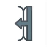A flat icon of a door with an arrow pointing to the left vector