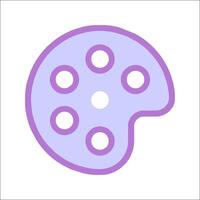 A purple and white icon with a circle in the middle vector