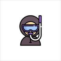 A person in a scuba mask and goggles vector