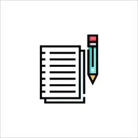 A pencil and paper icon on a white background vector