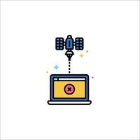 A laptop with a satellite on it vector