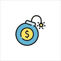 A bomb with a dollar sign on it vector