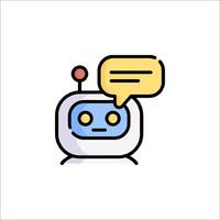A robot with speech bubble on it vector