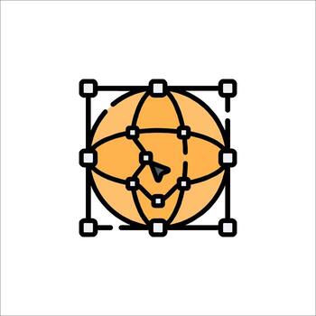 A globe with a network icon vector