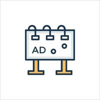 An ad board with three items on it vector