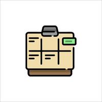 A folder with a pen and paper on it vector
