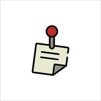 A paper clip with a push pin on it vector