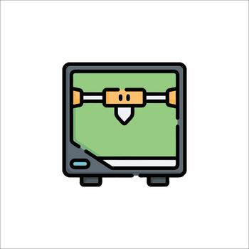 A computer monitor with a knife on it vector
