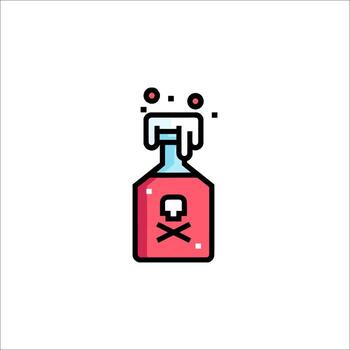 A red bottle with a skull and crossbones on it vector