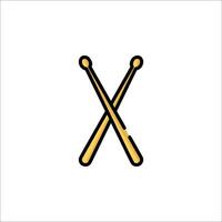 Two crossed sticks icon on white background vector