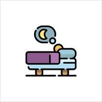 A bed with a pillow and a moon above it vector