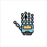 A robot hand with a hand on it vector