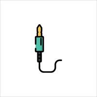 A green and black cord with a plug on it vector