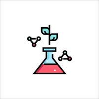 A chemical flask with a plant growing out of it vector