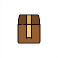 A brown box with a golden ribbon on it vector