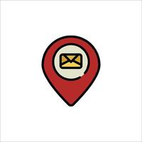 A map pin with an envelope icon vector