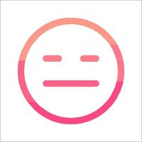 A pink and red emoticor with a sad face vector
