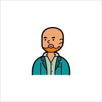 A bald man with a beard in a suit vector