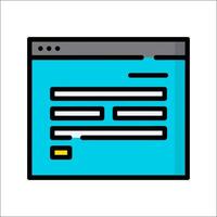 A web page with a button and a sign vector