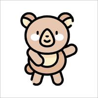 A cartoon bear with a smile on its face vector