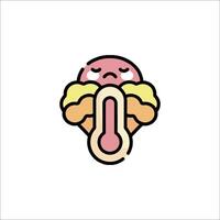 An ice cream with a temperature of - 1 vector