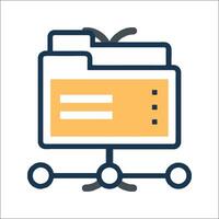 A file folder icon with a computer and a phone vector
