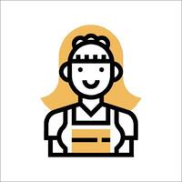 A woman in apron icon on a white background vector