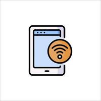 A phone with a wifi icon on it vector