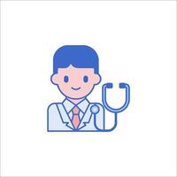 A doctor with a stethoscope icon vector