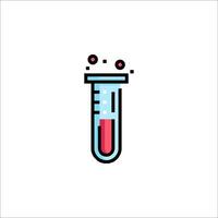 A test tube with red liquid in it vector