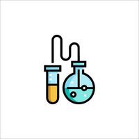 A laboratory flask and test tube icon vector