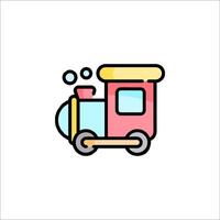 A train icon with bubbles on it vector