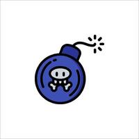 A bomb with a skull and a skull on it vector