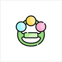 A colorful baby pacifier icon vector