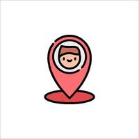 A location marker with a person in the middle vector