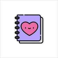 A notebook with a heart on it vector