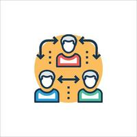 People in a circle with arrows and arrows vector