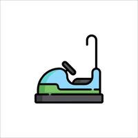 A blue and green bumper car icon on a white background vector