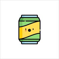 A can of soda with a face on it vector
