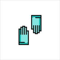 Pixel glove icon vector