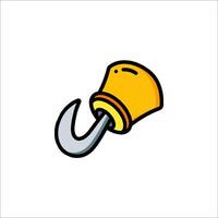 A yellow hat with a hook on it vector