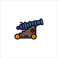 A cartoon cannon icon on a white background vector