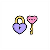 Two hearts and a lock icon vector