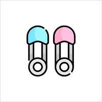 Two pills in a line icon vector