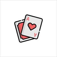 A playing card icon with a heart shape vector
