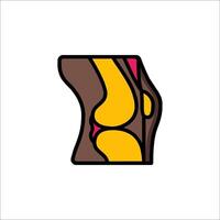 A knee joint icon in a flat style vector