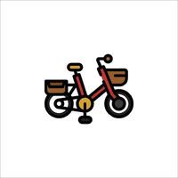 A bicycle icon with a basket on the front vector