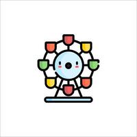 A cartoon ferris wheel icon on a white background vector
