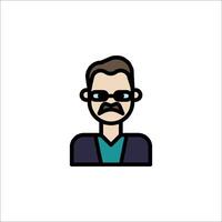 A man with glasses and a mustache vector