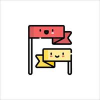 A cartoon flag with two faces and a smile vector